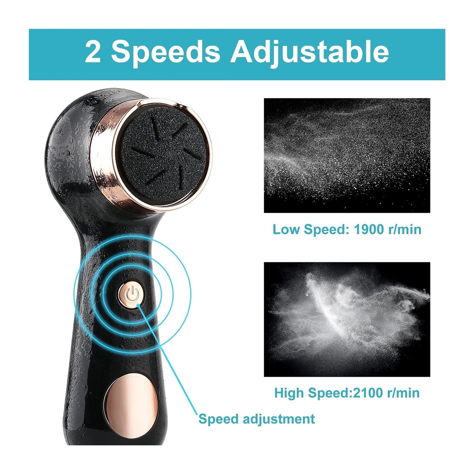 Electric Callus Remover for Feet with Vacuum, Premium Portable Pedicure Tools Rechargeable Waterproof 2 Speed Foot File Scrubber Callus Remover Tool Foot Care kit(Black)