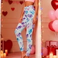 thumbnail image 2 of Vekome Womens Leggings Plus Size Valentines High Waisted Yoga Pants Seamless Heart Lightweight Running Tights Light Blue, 2 of 7