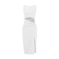 thumbnail image 5 of Vestido largo sin mangas para mujer: corte delantero, cordón, cintura alta, mezcla de poliéster, informal/noche, S-XL, 5 of 5