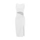 thumbnail image 5 of Vestido largo sin mangas para mujer: corte delantero, cordón, cintura alta, mezcla de poliéster, informal/noche, S-XL, 5 of 5