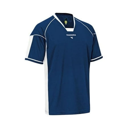 Diadora Women's Quadro Performance Jersey – Navy/White Athletic Shirt – Ideal for Soccer, Training & Activewear