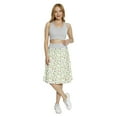 thumbnail image 2 of Women's Floral Watercolor Cherry Blossom A-line Printed Skirt Casual Wear, XL, Lime and Fern Green Red, by Ambesonne, 2 of 6