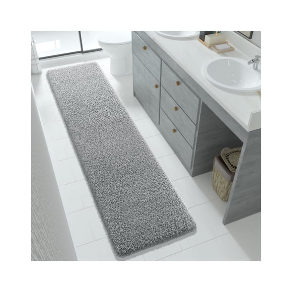 Yimobra Fluffy Plush Bath Rug, Super Shaggy Soft Comfortable Non Slip, Water Absorbent Microfiber Bath Mat, Dries Quickly, Machine Washable Thick Bat