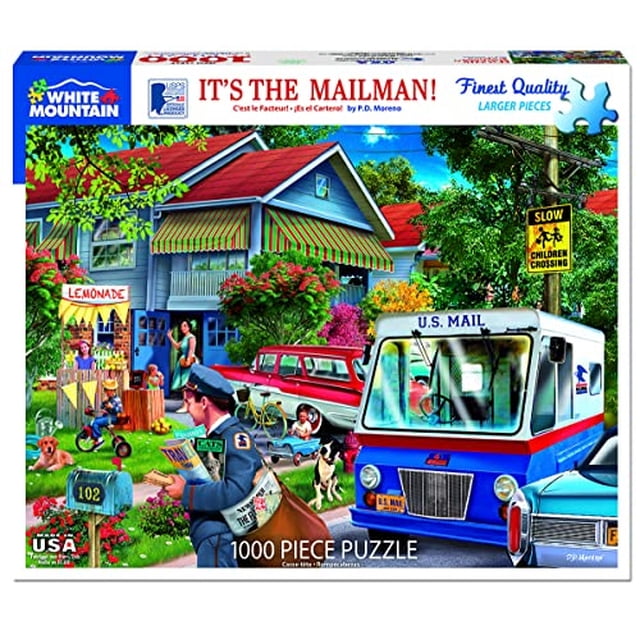 Rompecabezas de 1000 piezas White Mountain Puzzles It's The Mailman