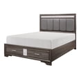 thumbnail image 6 of Newboti Queen Platform Bed with Footboard Drawers Upholstered Headboard, Gray and Silver Glitter, Contemporary Bedroom Furniture 866063721438951, 6 of 8