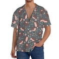 thumbnail image 3 of Fotbe Hedgehogs and Flowers1 print Short Sleeve Button Down Shirts for Men Casual Summer Beach Wrinkle Free Shirt-3X-Large, 3 of 7