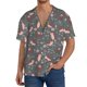 thumbnail image 1 of Fotbe Hedgehogs and Flowers1 Camisa Estampada de Manga Corta para Hombre, Casual de Verano, Estilo Playero, Sin Arrugas-Medium, 1 of 5