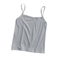 thumbnail image 5 of Tank Tops for Women Square Neck Sleeveless Cami Top with Thin Straps Soft Cropped Undershirts Gray Free Size, 5 of 7