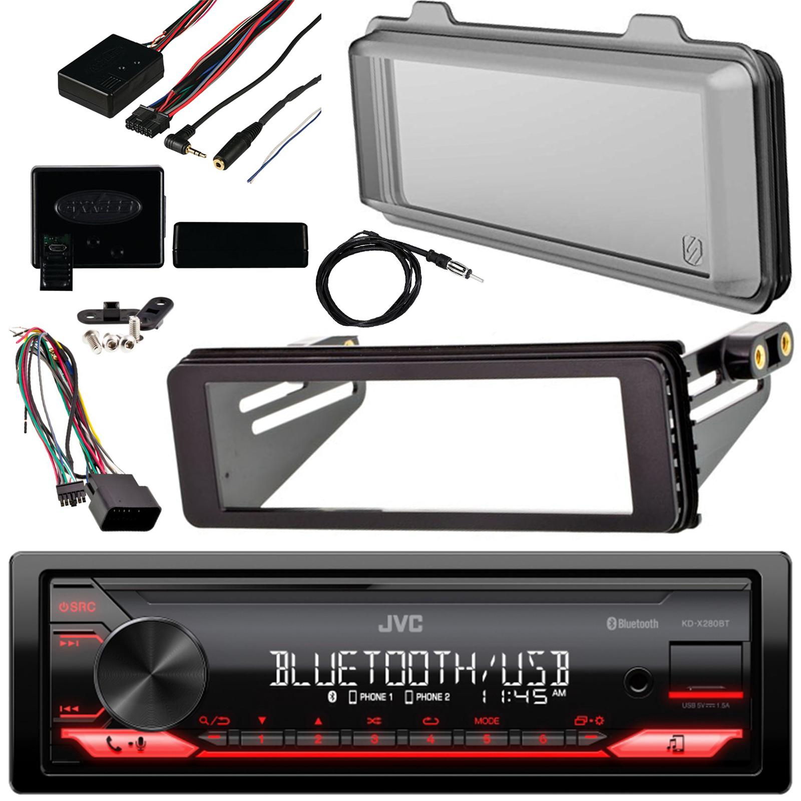 JVC InDash Bluetooth USB AUX AM/FM Radio Digital Stereo Receiver