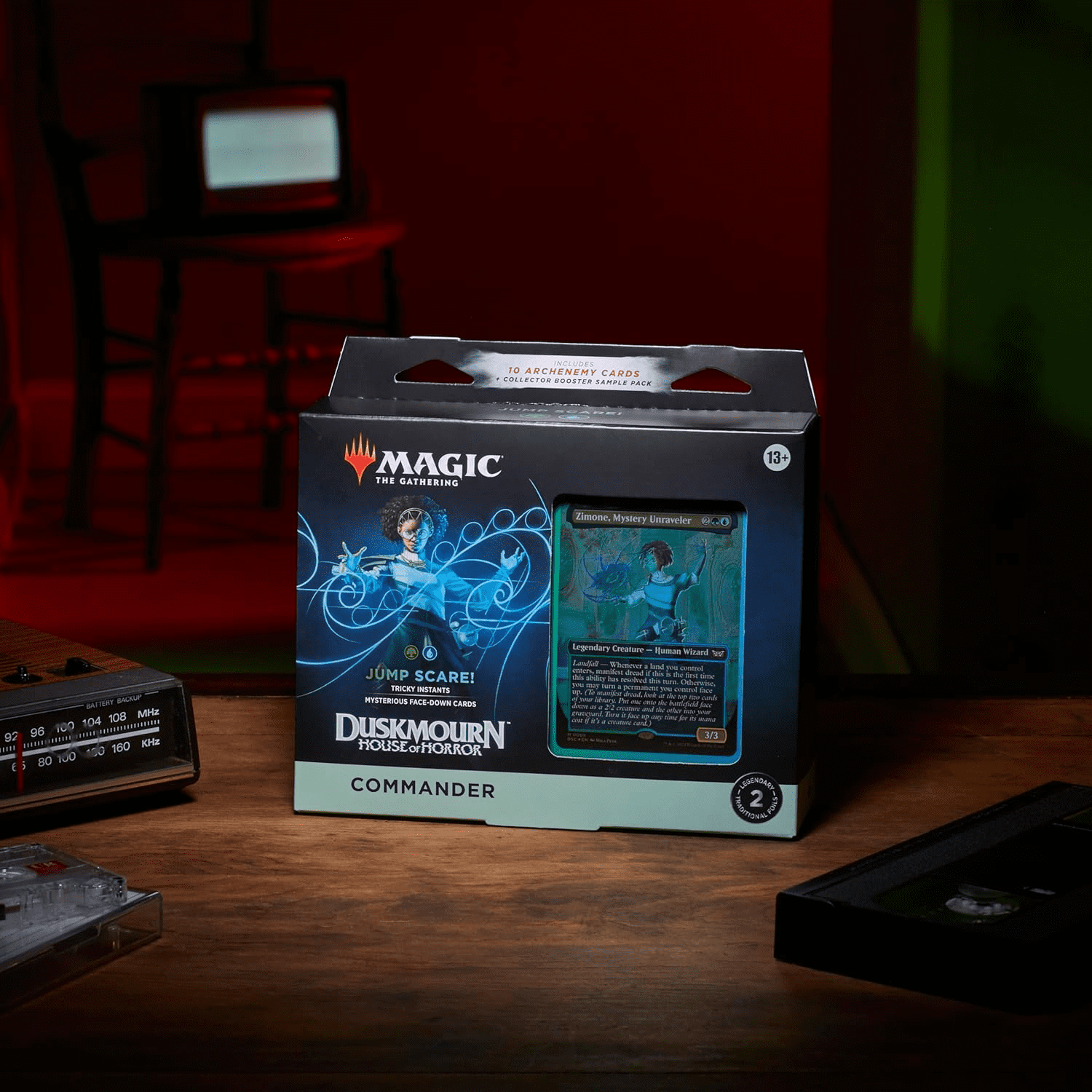 Magic: The Gathering Duskmourn: House of Horror Commander Deck - Jump Scare! (100-Card Deck, 2-Card Collector Booster Sample Pack + Accessories)