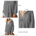thumbnail image 5 of Women Cardigan Pure Colour Long Sleeve Button Down Knitwear Sweater with Pocket for Home Grey S, 5 of 5