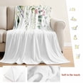 thumbnail image 5 of Spring Eucalyptus Leaves Blanket Soft Cozy Warm Throw Blanket for Couch, Plush Fuzzy Flannel Fleece Blankets for Sofa, Pastoral Floral Botanical Rustic Bed Blankets Lightweight Gifts for Men, 50"x80", 5 of 9