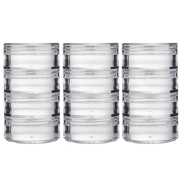 3 Ensembles de Petits Pots à Crème Ronds Pots à Crème pour le Visage Bouteilles de Rangement Transparentes Boîtes de Rangement de Voyage