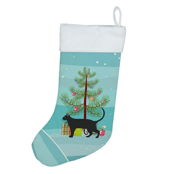 Pantherette Cat Merry Christmas Christmas Stocking 13.5 in x 18 in