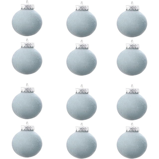 12 bolas de terciopelo para adornos navideños de 3,15 pulgadas, adornos vintage para árboles de Navidad, bolas de plástico flocadas irrompibles, adornos colgantes para árbol de Navidad para bodas, fie