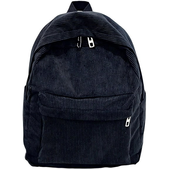 MMYGU corduroy backpack for women backpack purse for women small size kawaii backpack canvas backpack for women (black)