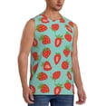 thumbnail image 2 of Balery Hand Drawn Strawberry Men's Sleeveless Muscle Shirts Workout Tank Top, Moisture Wicking, Odor Protection-Small, 2 of 8