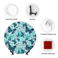 thumbnail image 4 of Kdxio Blue Floral with Butterflies Bone China Decorative Plate Ceramic Decorative Plate for Home Office Wall Stand Decorative Plates for Home Bedroom-8in, 4 of 6