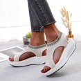 thumbnail image 5 of Anuirheih Womens Sandals Wedge Shoes, Comfortable Ankle Strap Open Toe Summer Sandals Casual Outdoor Mesh Breathable Wedges(White), 5 of 8