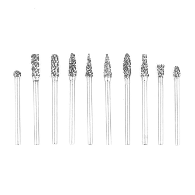 Conjunto de 10 Buriles de Acero de Carburo de Tungsteno para Trabajo en Metal (3*4mm)
