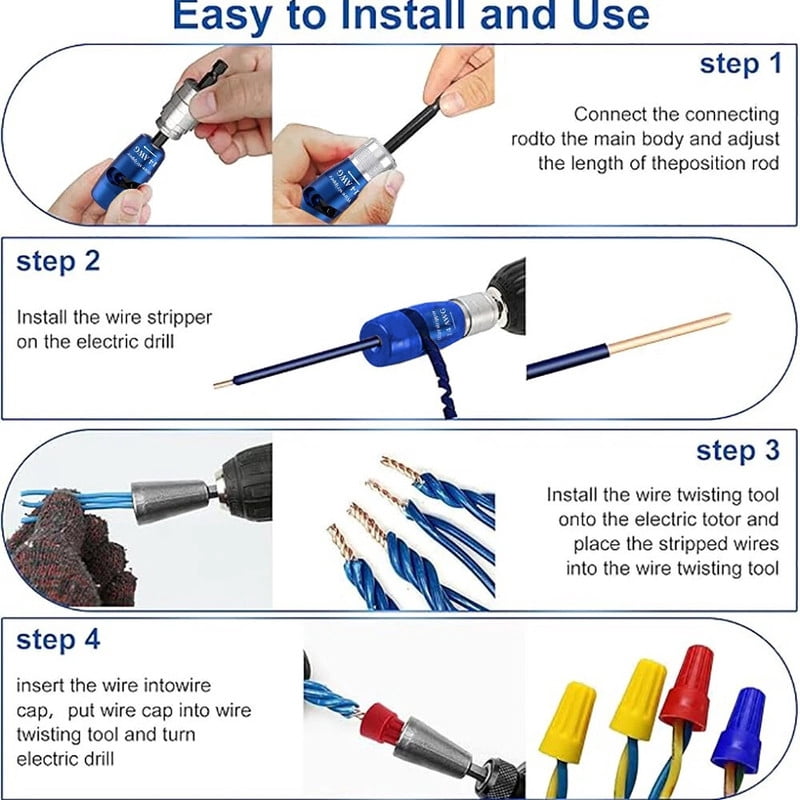 Wire Stripper for Drill Wire Stripping and Twisting Tool Upgrade Electrical