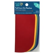 Hello Hobby Primary Colors Twill Iron-on Patches, 4 Pack