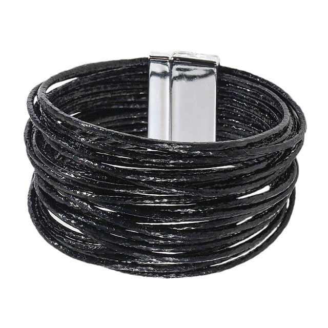 Pulsera para mujer, regalo, fácil de llevar, con cierre magnético, accesorios de moda, zinc. Negro