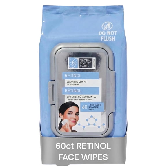 Retinol Cleansing Cloths and Makeup Removal Wipes 60 Ct.