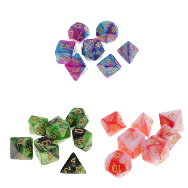 de dados poliédricos de 21 piezas para DND RPG y otros s de con surtido multicolor aleatorio CUTICAT Dados poliédricos D4-D20