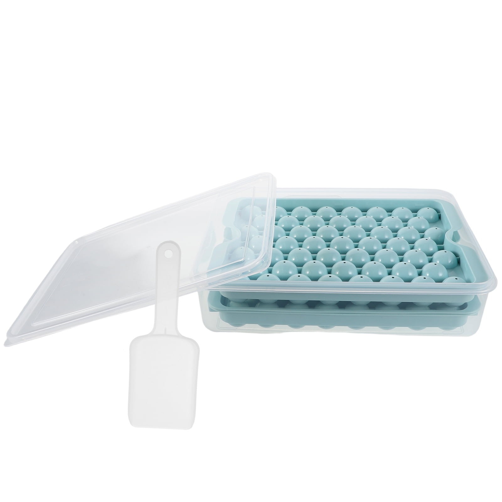 Masteelf 1 Set Ice Sphere Maker Press To Release Ice Tray With Lid Ice Ball Molds Reusable Ice Moulds Press To Release Ice Tray With Scoop