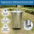 thumbnail image 2 of Galvanized Steel Outdoor Garden Waste Incinerator with Lid Ventilation Holes  & Legs, 2 of 6