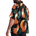 thumbnail image 3 of Squirrel Men's Button Down Spread Collar Casual Printed Short Sleeve Summer Beach Unisex Shirts, 3 of 6