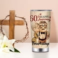 thumbnail image 3 of 60th Anniversary Tumbler Gifts, 60th Anniversary Wedding Gifts for Couple Parents Friends, 60 years Diamond Anniversary Tumbler Gifts for Him or Her, 20oz Insulated Cup Present (1 PC), 3 of 6