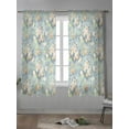 thumbnail image 4 of Blue Flowers Curtains 72 Inch Length,Sheer Curtains for Bedroom Living Room Window Romantic Farmhouse Botanical Floral Leaves Rod Pocket Drapes Kitchen Curtains Small Half Window 52"x72" 2 Panels, 4 of 7
