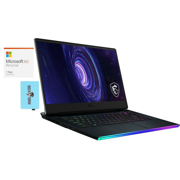 MSI GE66 Raider Gaming Laptop (Intel i9-11980HK 8-Core, 64GB RAM, 2x2TB PCIe SSD (4TB), 15.6" 2K Quad HD (2560x1440), NVIDIA RTX 3070, Wifi, Bluetooth, Win 11 Home) with Microsoft 365 Personal , Hub