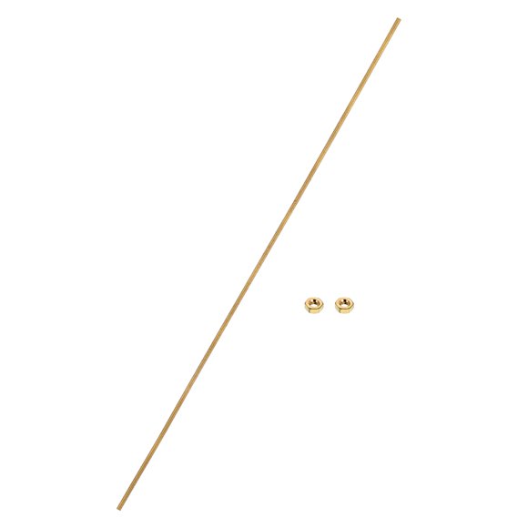 Uxcell Brass Fully Threaded Rod, M2x0.4mm Pitch Right Hand Threads Studs with Solid Brass Hex Nuts, 200mm/8" Long Threaded Screw Rods Fasteners for Anchors Bolts Hangers Clamps