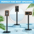 thumbnail image 3 of TAVR Furniture Universal Speaker Stands Pair 45° Swivel Bookshelf Speaker Stands with Cable Management, Black, 3 of 7
