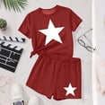 thumbnail image 7 of Girls Summer Outfits 2 Piece Clothes Solid Color Short Sleeve Top and Casual Short Sets Activewear Red 5-6Years, 7 of 7