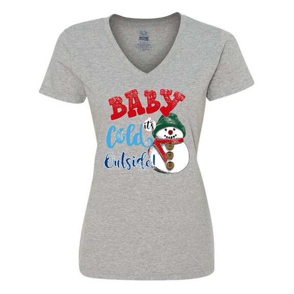 Inktastic Baby It's Cold Outside Women's V-Neck T-Shirt