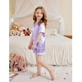 thumbnail image 4 of Oudiya Girls 2 Piece Pajamas Set Silk Satin Button Down Pjs Ruffle Sleepwear for Kids 5-13Y, 4 of 6
