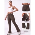 thumbnail image 5 of ValueVibe Flare Leggings for Women High Waisted Stretch Yoga Pants Soft Bootcut Workout Leggings, Coffee XL, 5 of 7