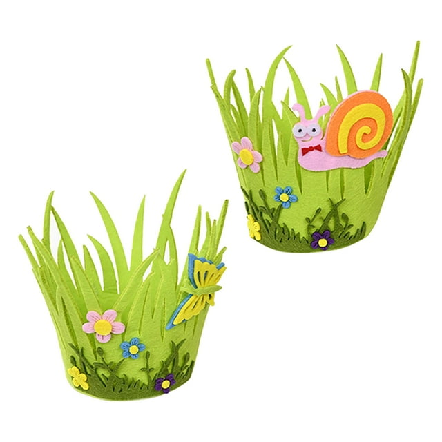 2 Cestas de Pascua No Tejidas de Fieltro para Regalos, Adornos