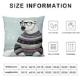 thumbnail image 5 of BANET Bear Throw Pillow Cushion Cover, with Fair Isle Style Sweater Sitting on Ice Christmas , Decorative Square Accent Pillow Case 22x22in, 5 of 5