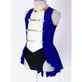 thumbnail image 6 of Yartina Girls Circus Ringmaster Jumpsuit Halloween Carnival Sleeveless Vintage Leotard Dancewear Royal Blue 10, 6 of 7
