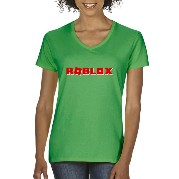 New Way New Way 922 Women S V Neck T Shirt Roblox Logo Game