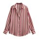 thumbnail image 1 of Camisa de gran tamaño a rayas for mujer, blusa de satén, camisas de manga larga con botones for camisas y blusas con cuello, 1 of 7