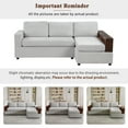 thumbnail image 6 of Euroco 87.4" Sectional Sofa Upholstered Sofa Couch with Reversible Armrests for Living Room, Gray, 6 of 8