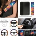 thumbnail image 4 of Jeiento Hawaii Sunset Car Interior Cover Sets, Beach Style Car Front Rear Seat Cover with Steering Wheel Covers Floor Mats Seat Belt Pads Armrest Pads Coaster Keychain, Set of 17, 4 of 8