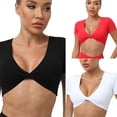 thumbnail image 5 of WBQ Sexy V-neck wrinkle sports fitness yoga top S-XXL, 5 of 6