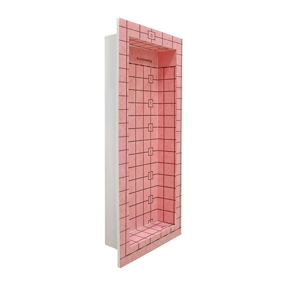 GURU USA W-S Shower Niche with Pre-Sloped Base, Waterproof Panel, 12" x 28"